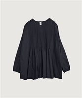 バスクシャツみたいなピンタックブラウス(クロ-F)