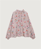 【予約販売】ちぎり絵のチューリッププリントブラウス(アカ-F)