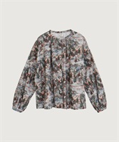 【予約販売】星くずと冬の街 シャツコールプリントブラウス(ベージュ-F)