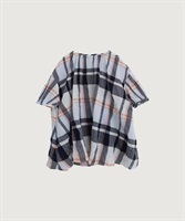 高島ちぢみbig check ふんわりブラウス(シロ-F)