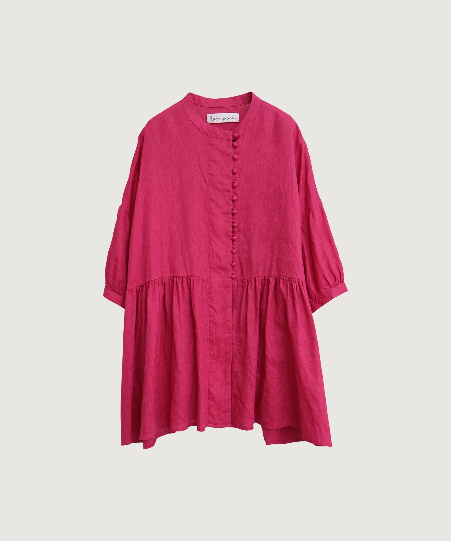 【予約販売】麻のころころボタンブラウス