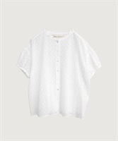 カットワークレース　いろいろボタンブラウス(シロ-F)
