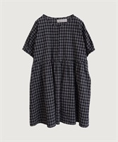 【予約販売】シャ－リングチェック/ストライプ　フレンチブラウス(コンチェック-F)