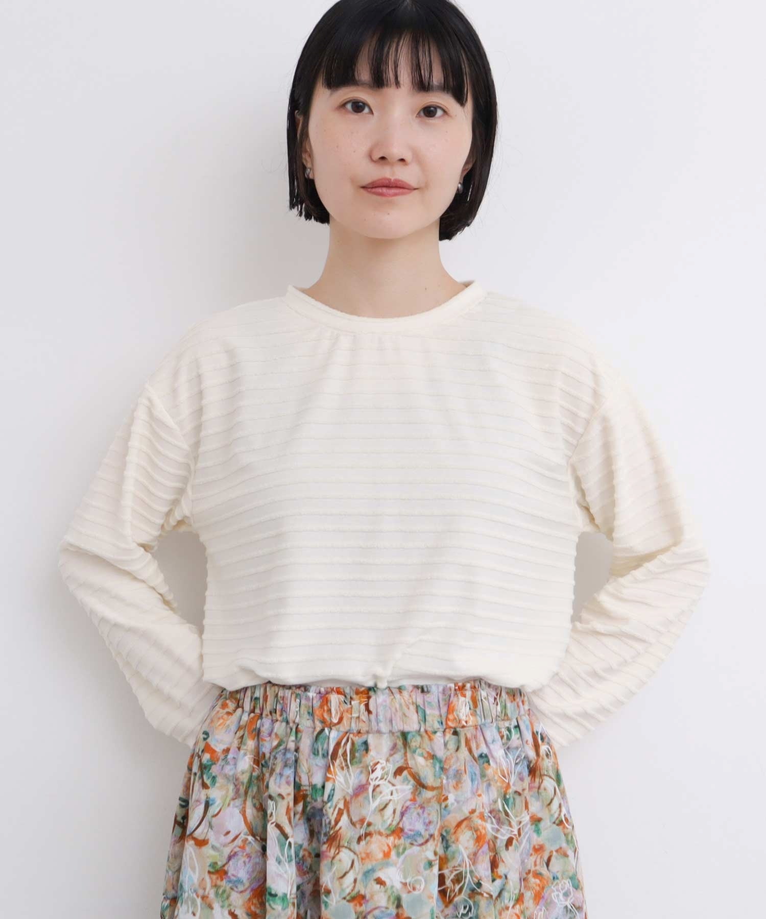 パイルボーダー ながそでＴシャツ