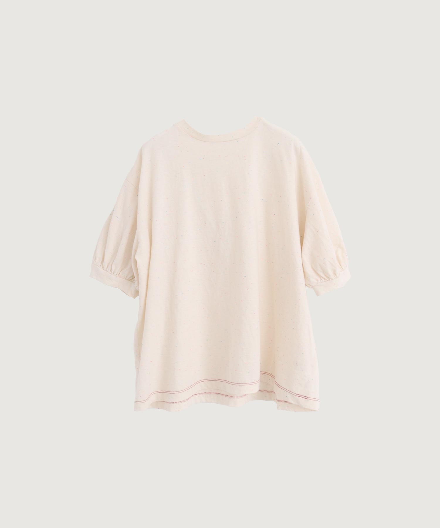 【予約販売】カラフルネップ天竺　パフ袖Tシャツ