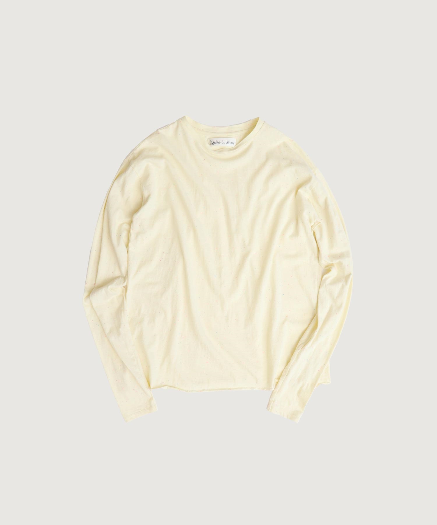 【予約販売】カラフルネップ天竺　くしゅ袖Tシャツ