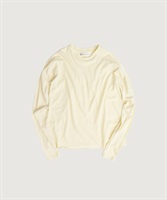 【予約販売】カラフルネップ天竺　くしゅ袖Tシャツ(イエロー-F)