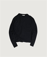 【予約販売】カラフルネップ天竺　くしゅ袖Tシャツ(クロ-F)