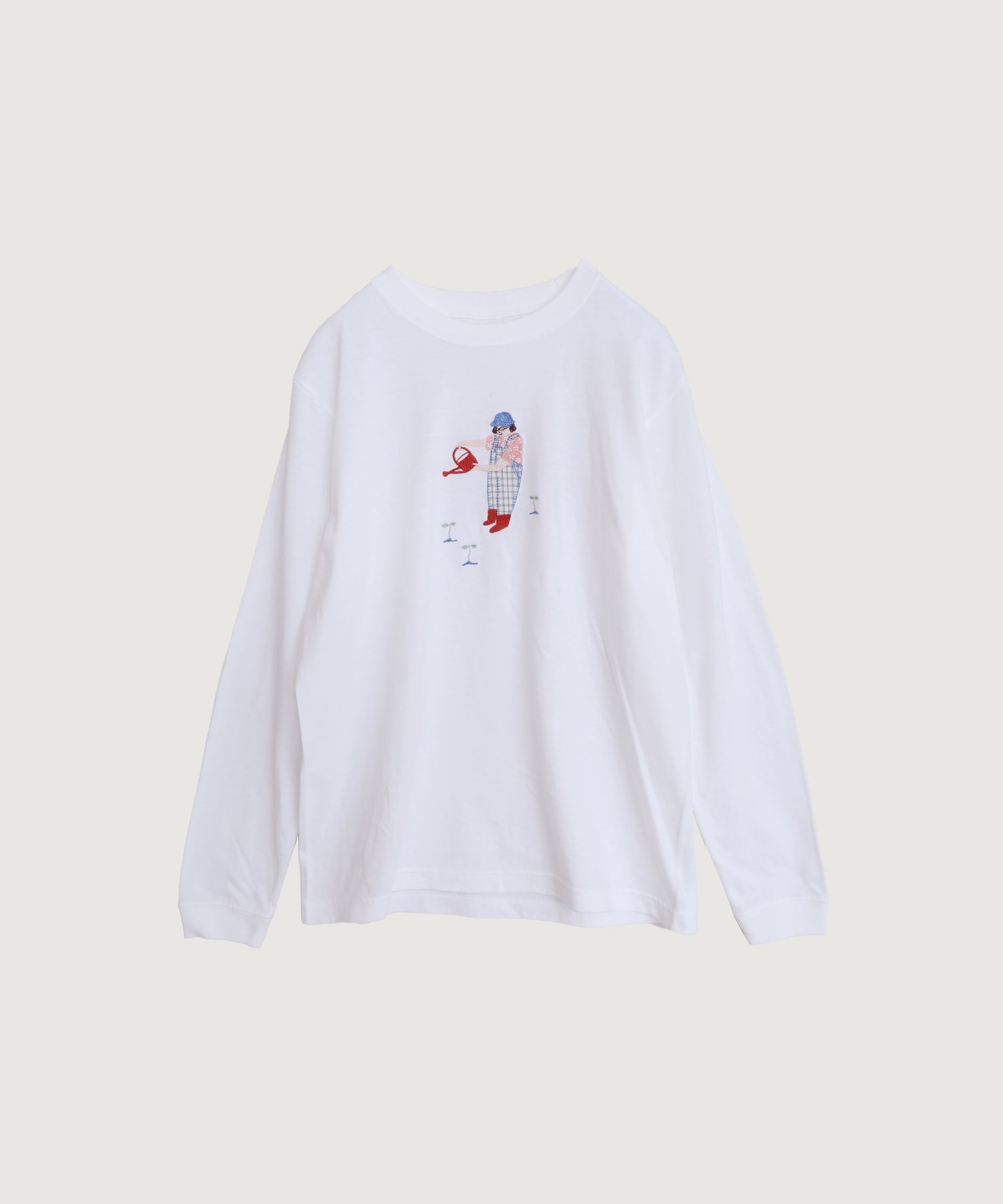 植物おせわ係 アップリケ刺繍ロンT