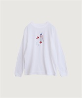 植物おせわ係 アップリケ刺繍ロンT(シロ-F)