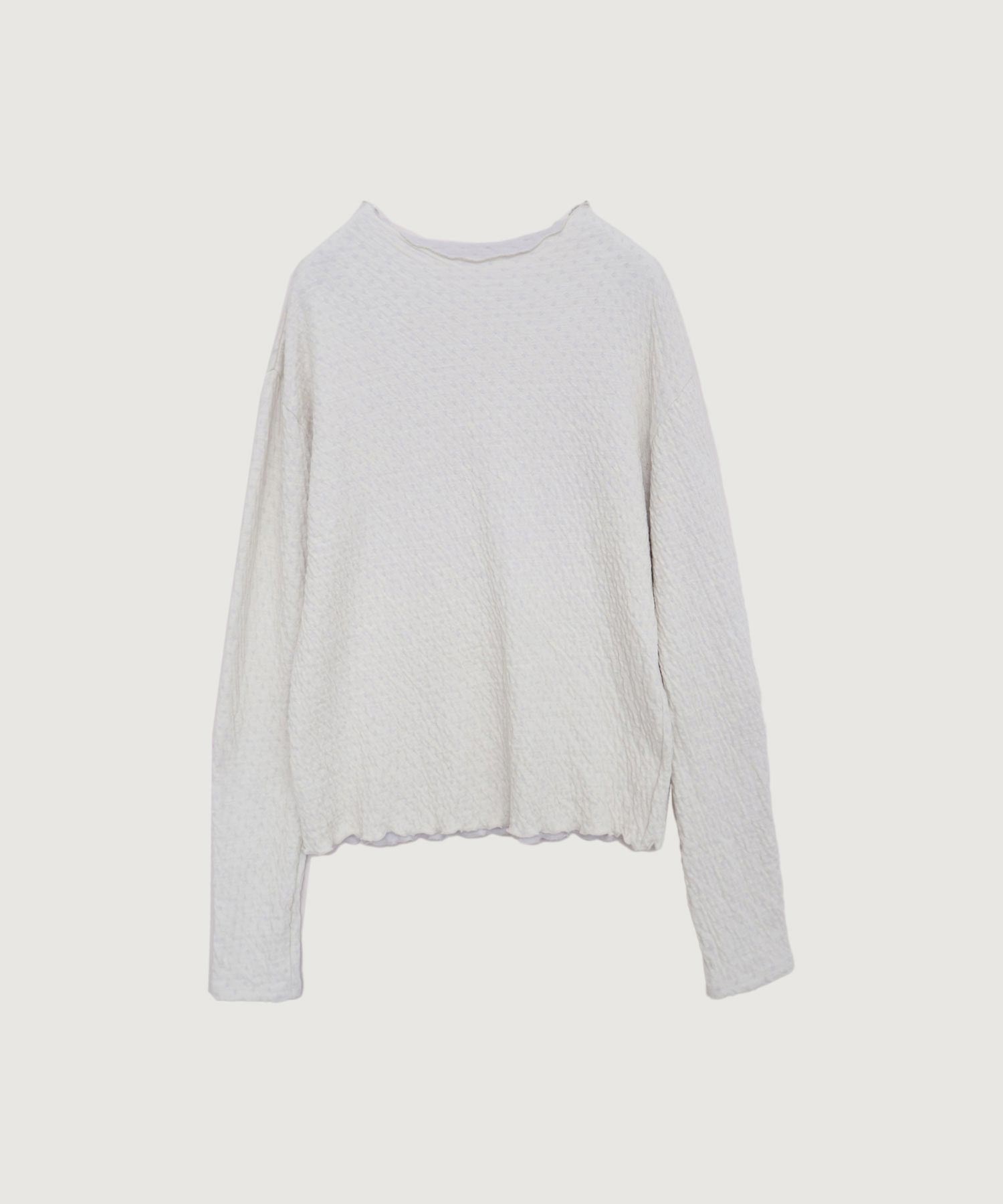 ふくふくしたドット　モックネックTシャツ