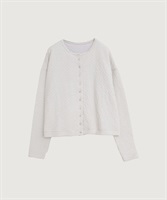 ふくふくしたドット　カットソーカーディガン(キナリ-F)