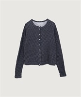 ふくふくしたドット　カットソーカーディガン(グレー-F)