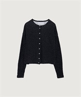 ふくふくしたドット　カットソーカーディガン(クロ-F)