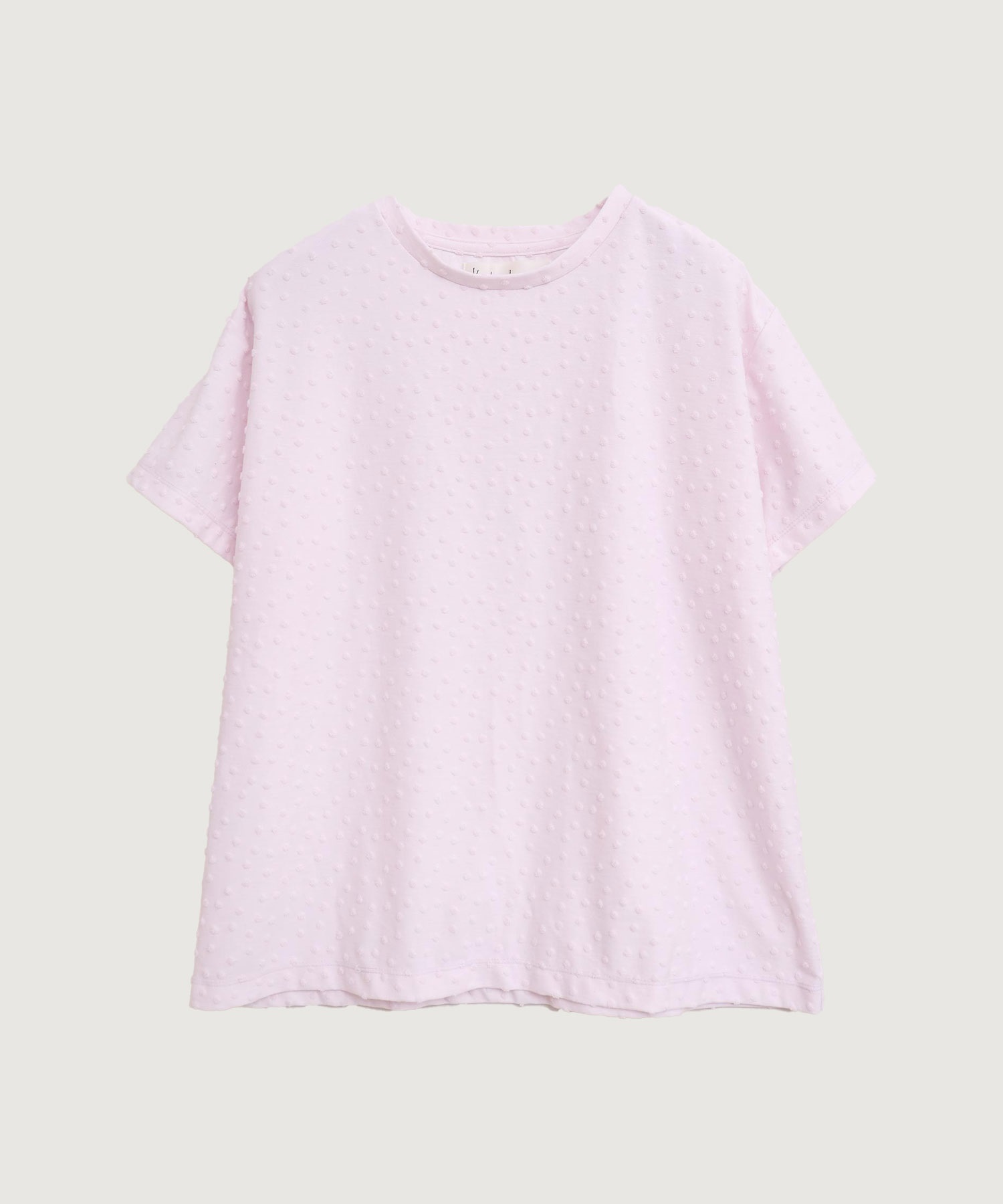 小ドットパイル半袖Tシャツ(ピンク-F)