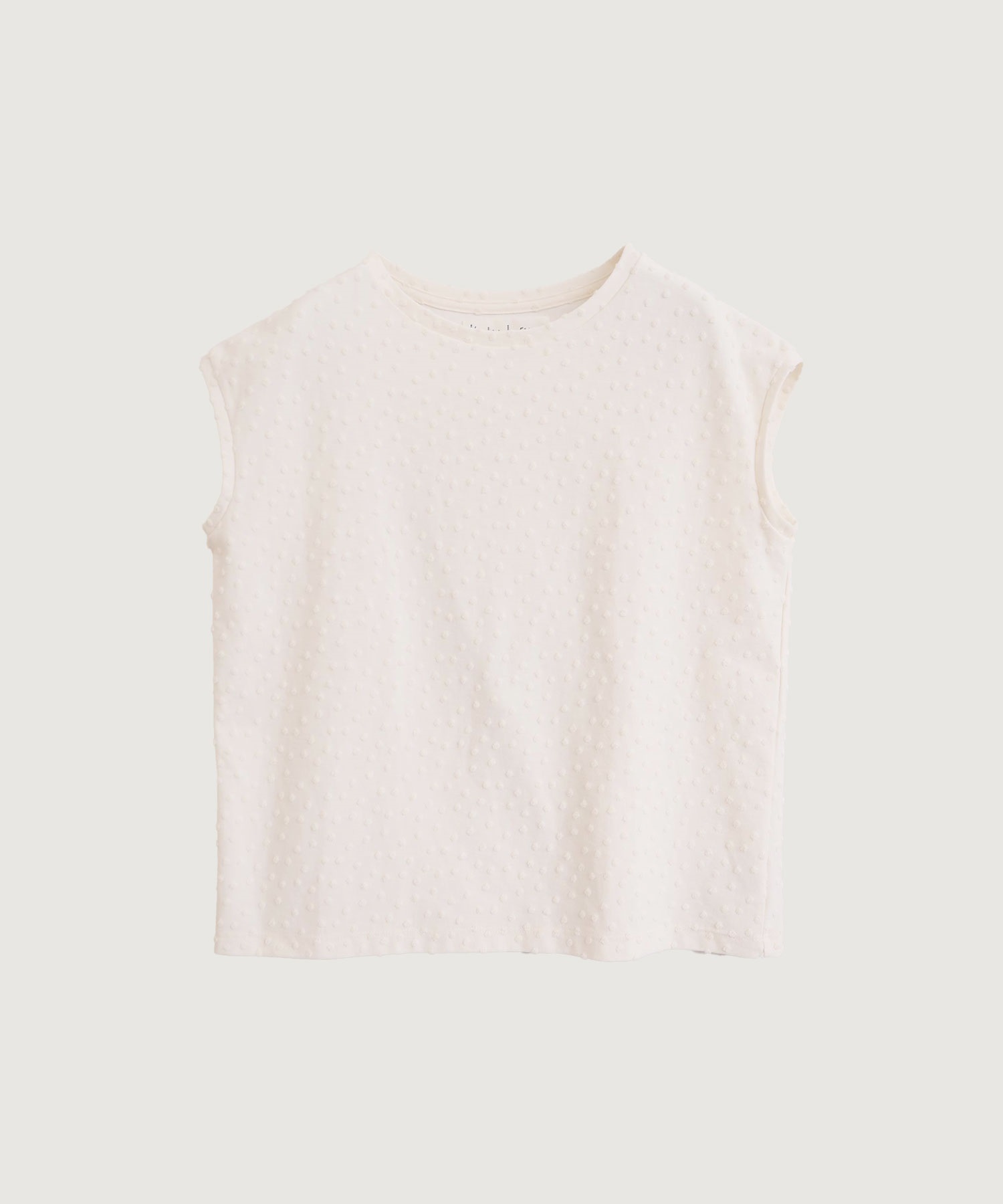 【予約販売】小ドットパイル　フレンチTシャツ(キナリ-F)