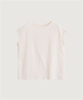 【予約販売】小ドットパイル　フレンチTシャツ(キナリ-F)