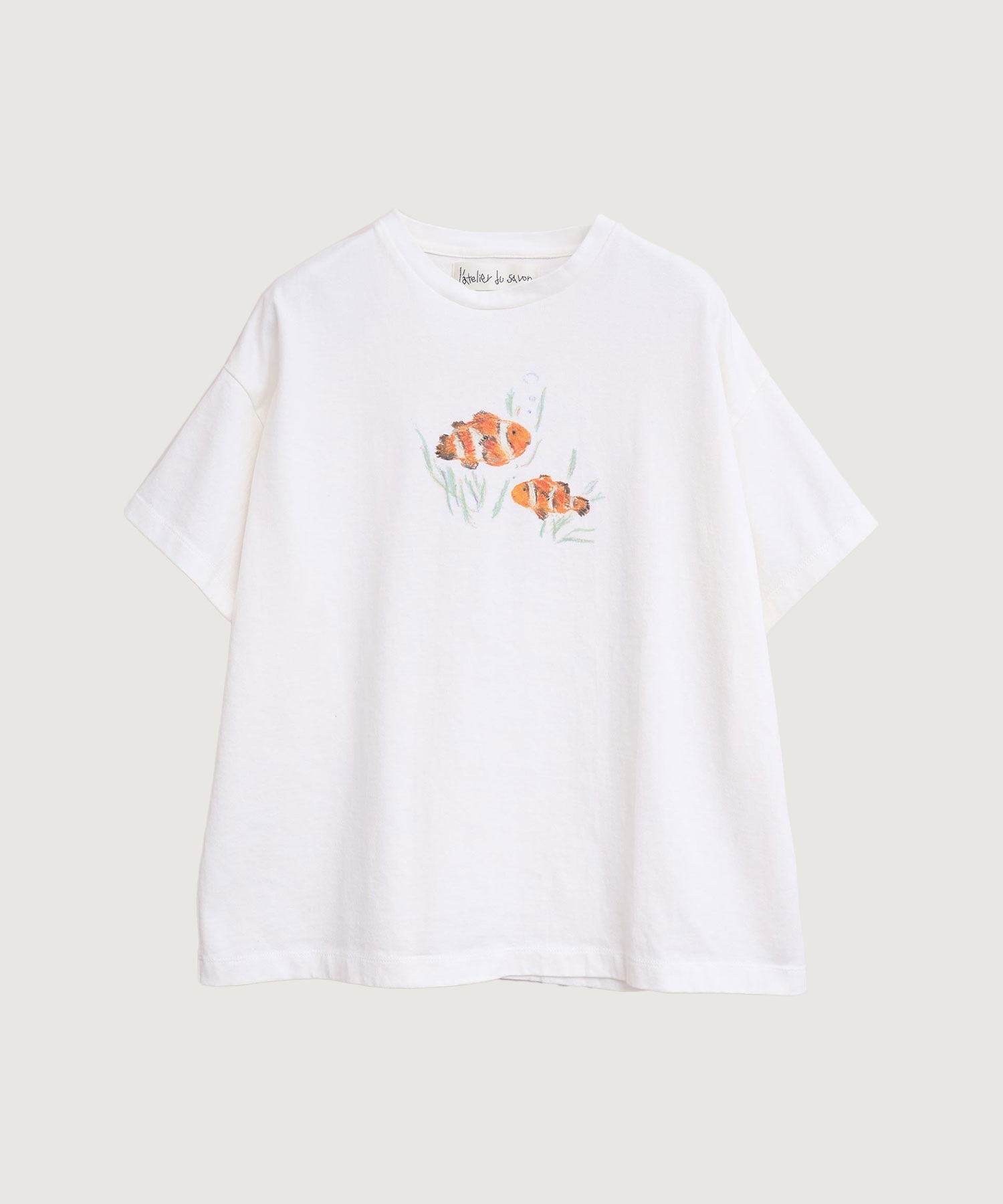 海の生き物　クレヨンプリントTシャツ