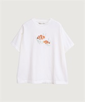 海の生き物　クレヨンプリントTシャツ(シロ-F)