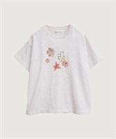 海の生き物　クレヨンプリントTシャツ(オートミール-F)