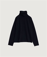 【予約販売】パイルボーダー タートルネックＴ(クロ-F)