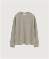 ちいさなポケットのワッフルプルオーバー(グリーン-F)