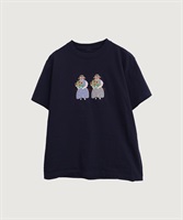 【予約販売】ひまわりおばあちゃん　アップリケ刺繍Tシャツ(コン-F)