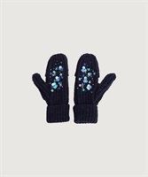 【予約販売】ビーズ刺繍　宝石みたいな手袋(コン-F)