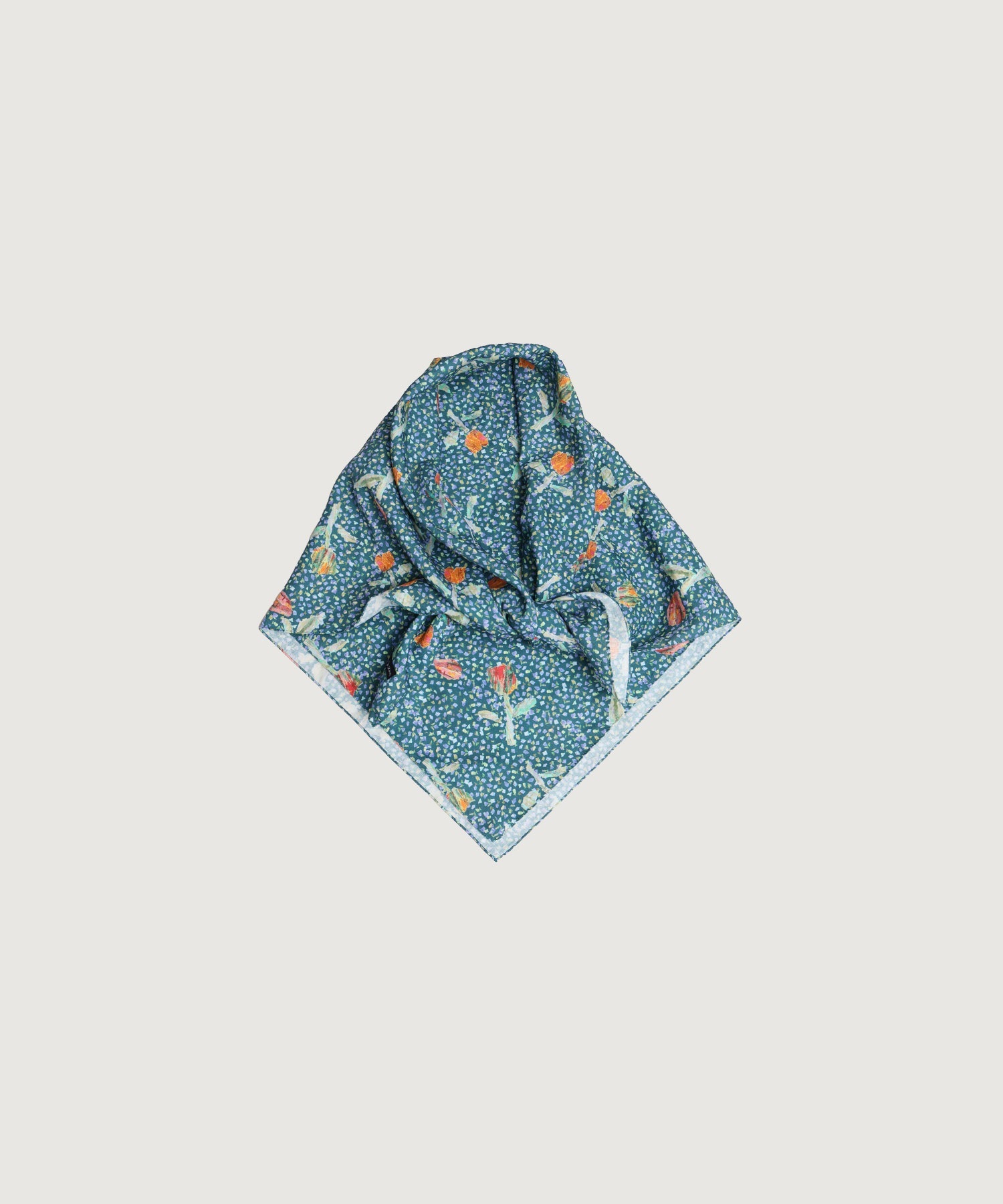 【予約販売】ちぎり絵のチューリッププリント　大きなスカーフ