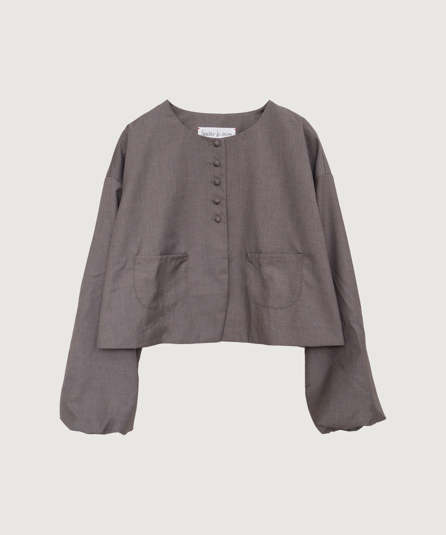 【予約販売】ちびころボタン　まるいお袖のジャケット