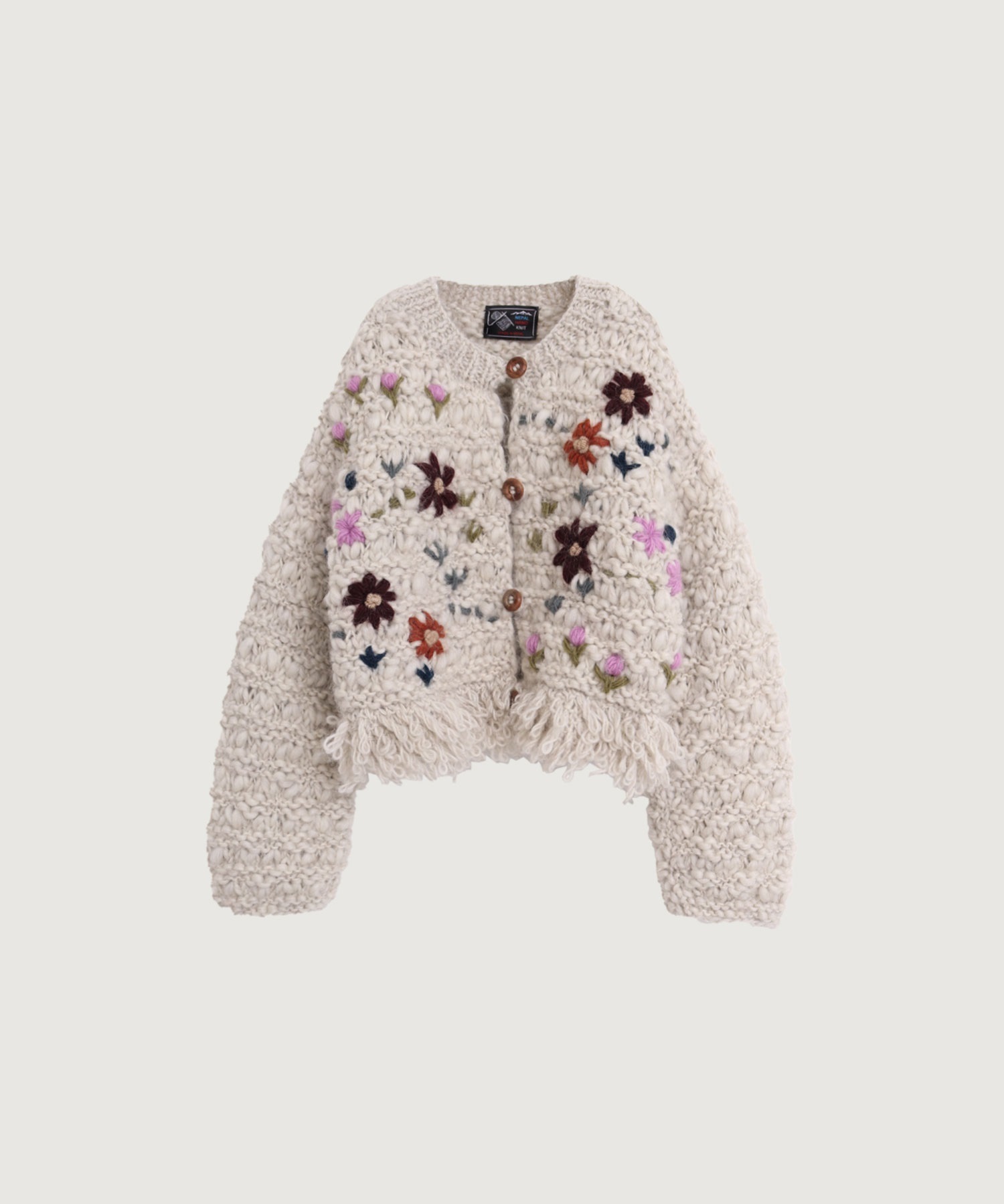 花の咲く散歩道　ハンドニットカーディガン