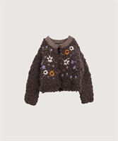 花の咲く散歩道　ハンドニットカーディガン(チャ-F)