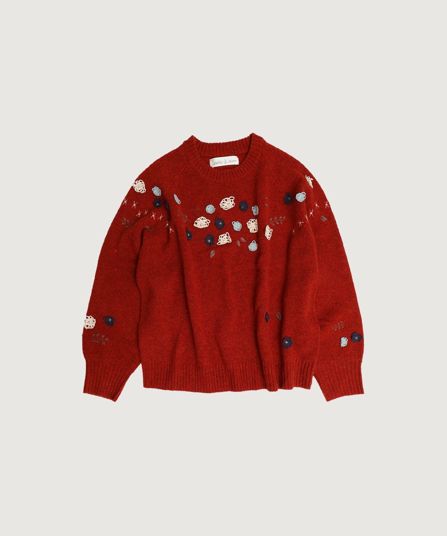 くるくるお花の 求心みたいなニットプルオーバー(アカ-F)