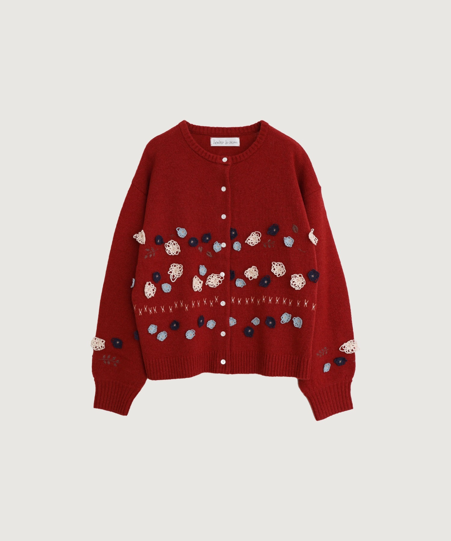 くるくるお花のゆる カーディガン