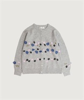 くるくるお花のゆる カーディガン(グレー-F)
