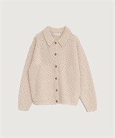 きらっとしたニット　襟付きカーディガン(キナリ-F)