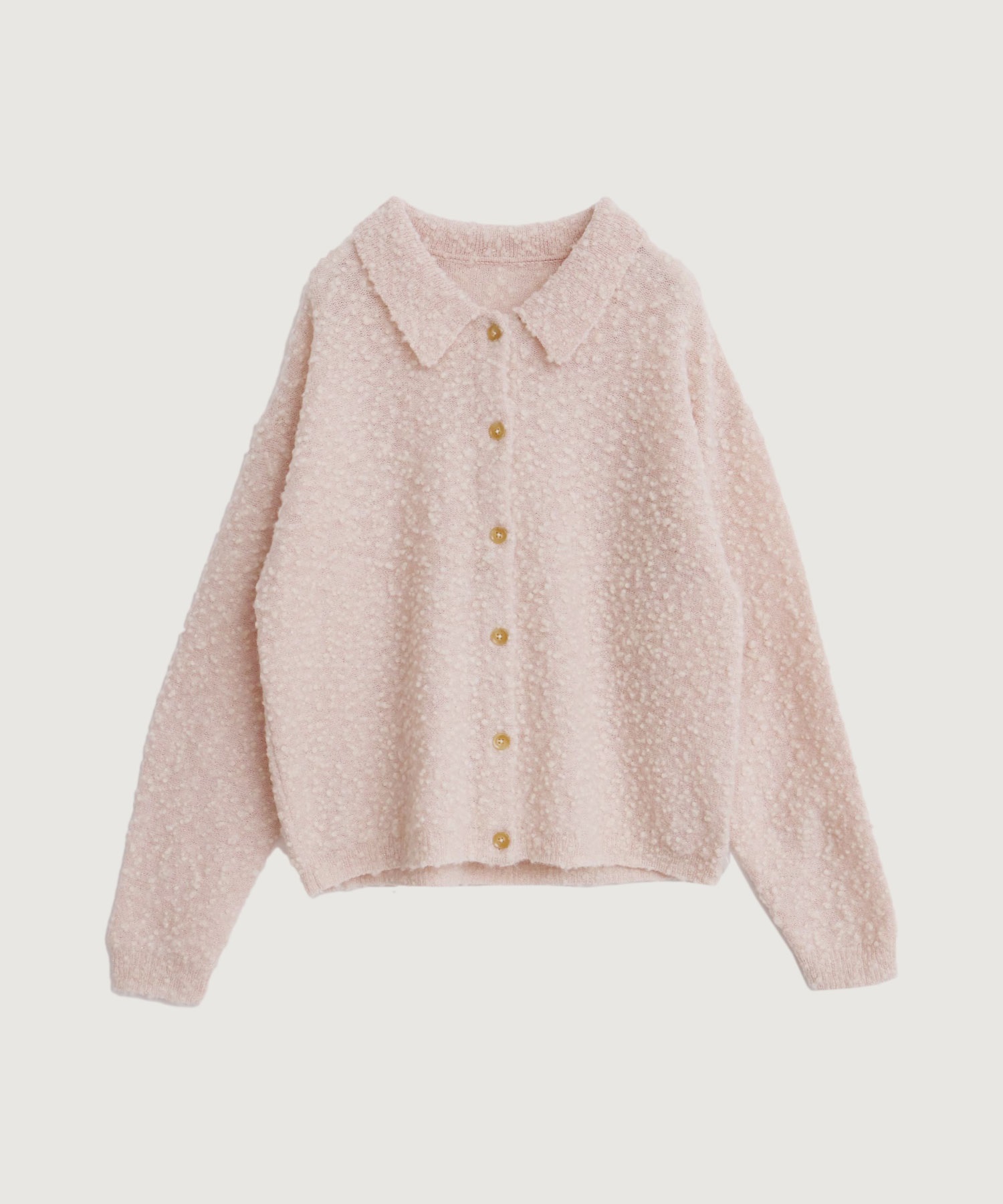 きらっとしたニット　襟付きカーディガン