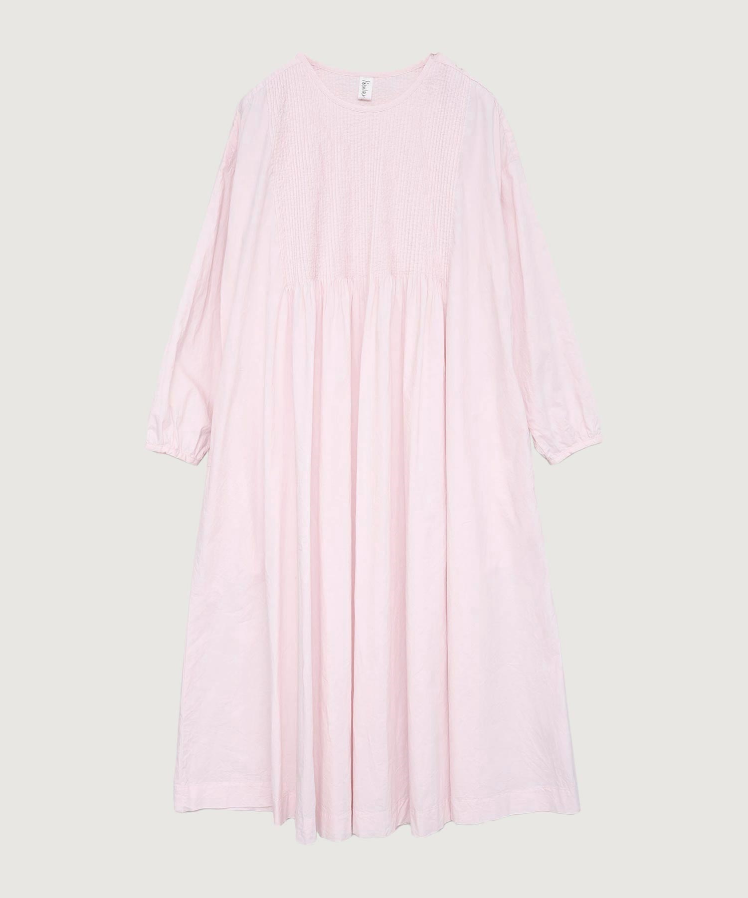 バスクシャツみたいなピンタックワンピース(ピンク-F)