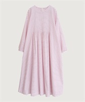 バスクシャツみたいなピンタックワンピース(アカ×シロボーダー-F)