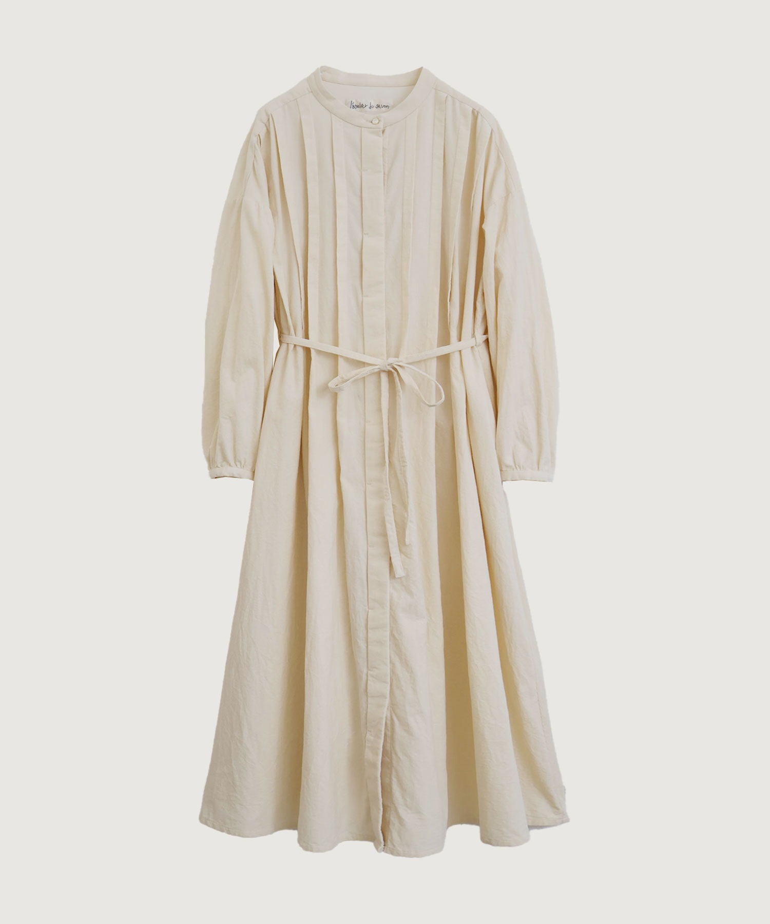 【予約販売】21Wシャツコール タックワンピース(キナリ-F)