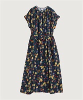 【予約販売】夏のフルーツプリント　フレンチギャザーワンピース(コン-F)