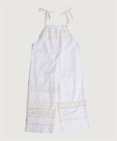 つぎはぎレース パッチワークゆるつなぎ(シロ-F)