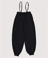 【予約販売】ぽつぽつしたミニチェック　細リボンつりパンツ(クロ-F)