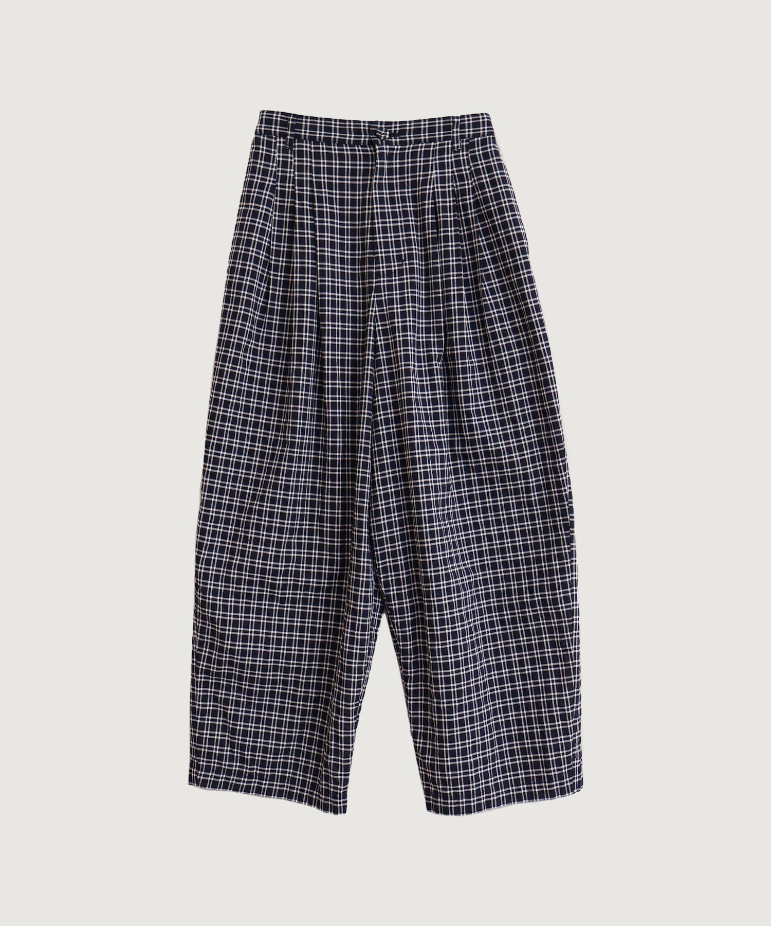 【予約販売】シャ－リングチェック/ストライプ　リラックスパンツ