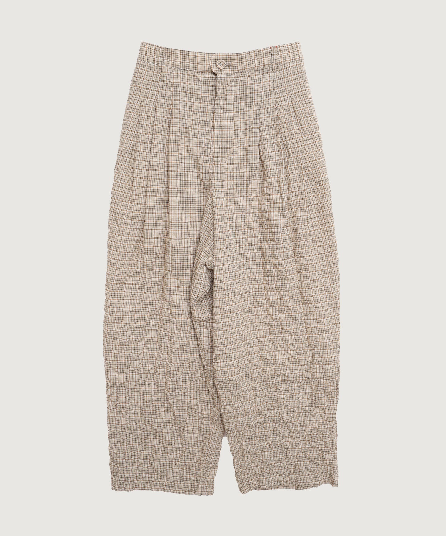 【予約販売】シャ－リングチェック/ストライプ　リラックスパンツ