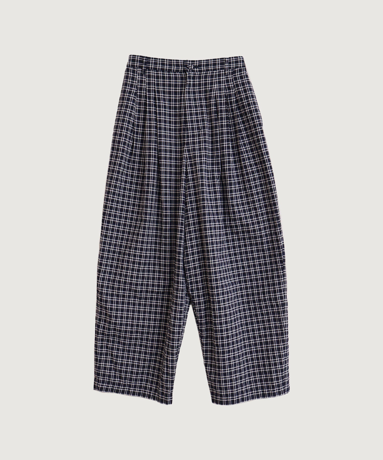【予約販売】シャ－リングチェック/ストライプ　リラックスパンツ