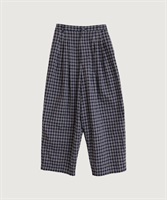 【予約販売】シャ－リングチェック/ストライプ　リラックスパンツ(コンチェック-F)