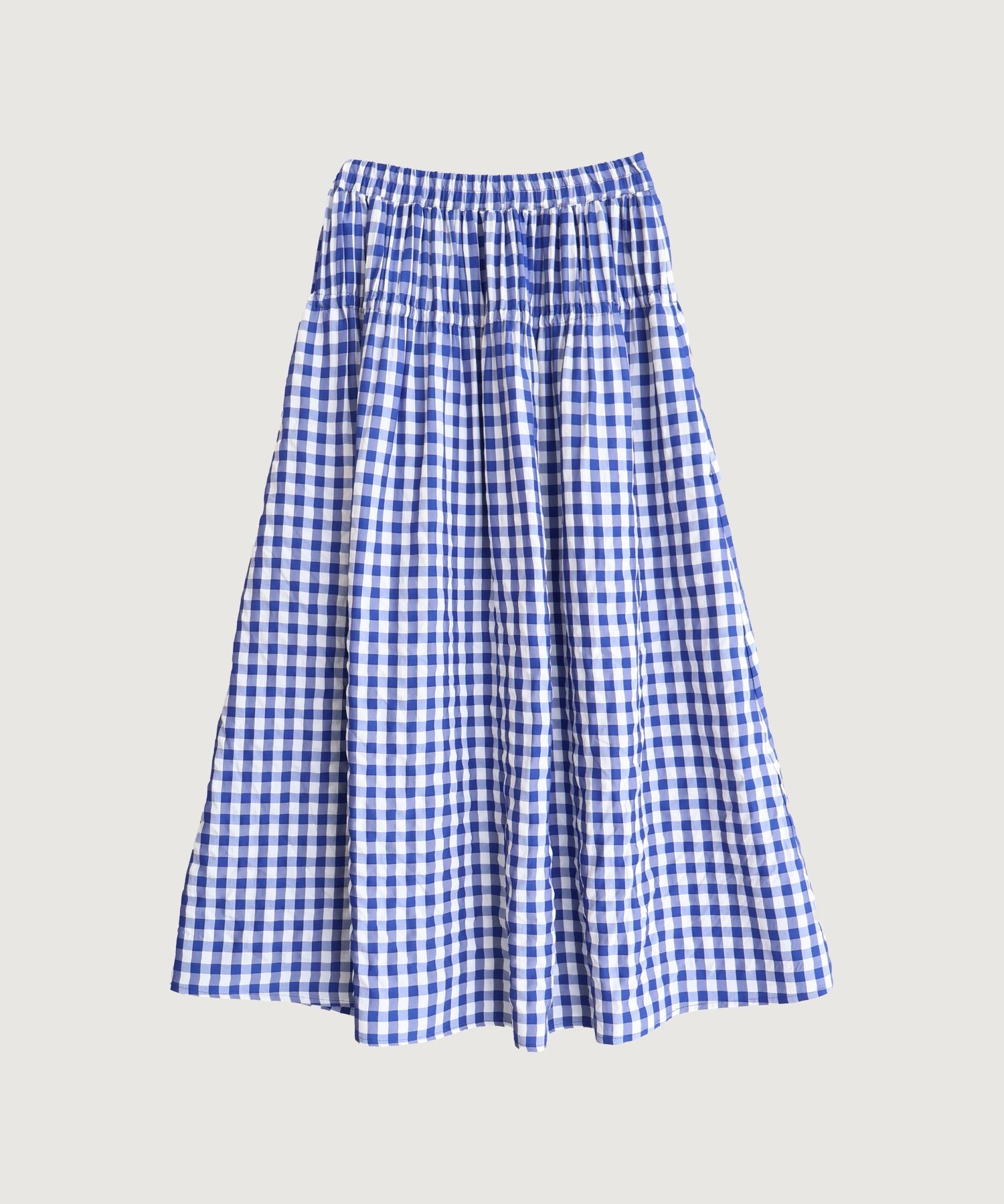 【予約販売】アセテートギンガム　くしゅくしゅゴムスカート