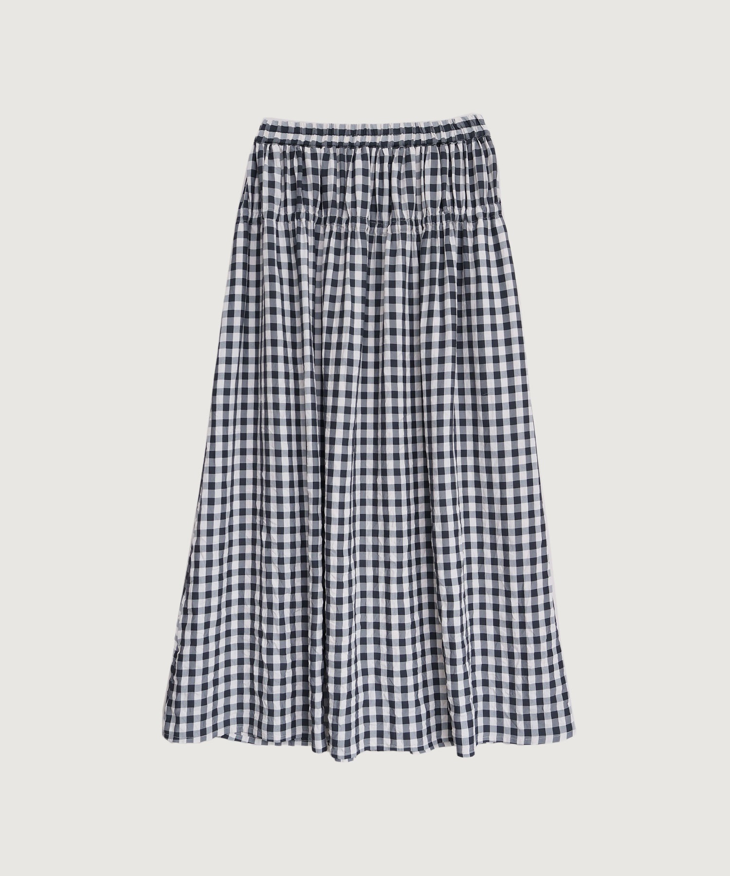 【予約販売】アセテートギンガム　くしゅくしゅゴムスカート