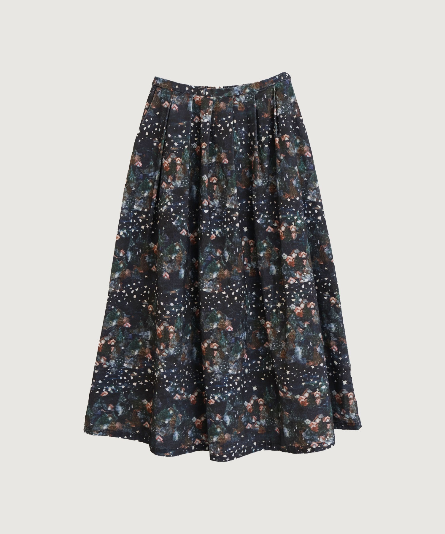 【予約販売】星くずと冬の街 シャツコールプリントスカート